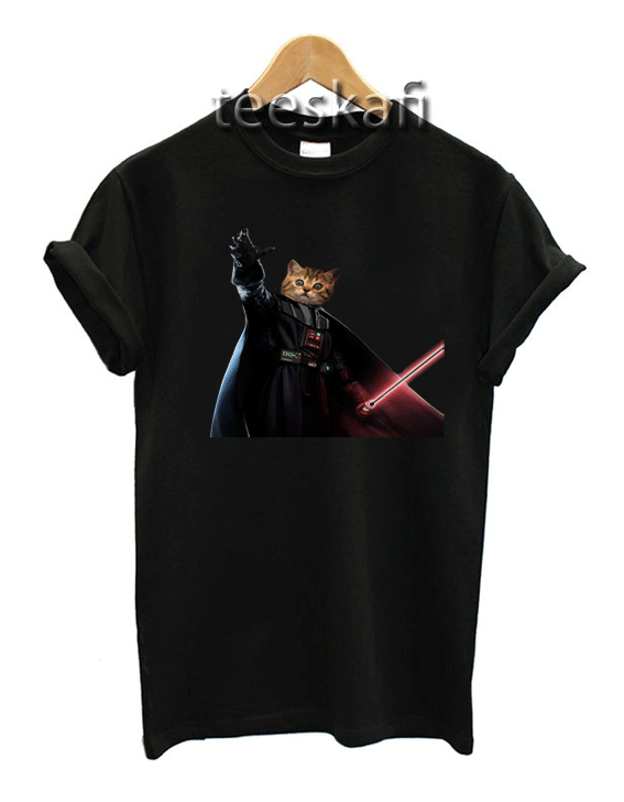 Tshirts Cat Vader Kitten Kitty Darth Vader Starwars black