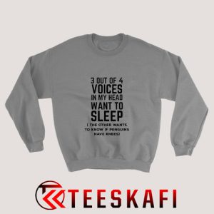 Sweatshirt 3 Out Of 4 Voices in My Head Want To Sleep