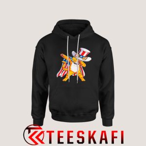 American Flag Patriot Cat Dabbing Hoodie Independence Day S-3XL