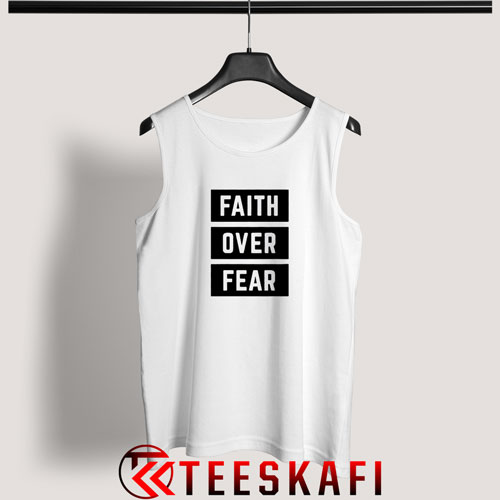 Faith Over Fear Box Logo Tank Top Graphic Tee S-3XL