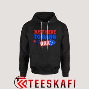 Just Here to Bang Funny Fireworks Hoodie