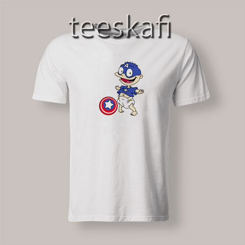 Tommy Pickles Captain America T-Shirt Funny Rugrats S-3XL