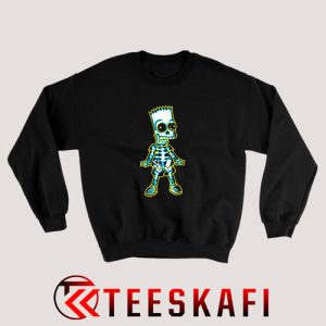 Bart Simpsons Skeleton Halloween Sweatshirt Size S-3XL