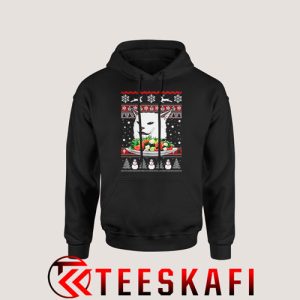 Cat at Dinner Table Meme Ugly Christmas Hoodie Size S-3XL
